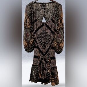 NWOT XS WOMENS Free People Seven Wonders Black Combo Mini Dress